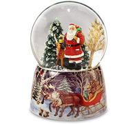 The San Francisco Music Box Company Santa and Reindeer Christmas Snow Globe