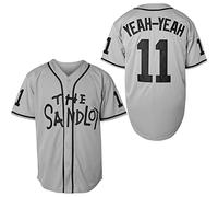 The Sandlot Benny Jersey The Jet Rodriguez Michael Squints Palledorous Alan Yeah-Yeah McClennan Movie Baseball Jersey, 11 Yeah-yeah Grey, Large