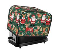 The Santa Claus and Christmas deer toaster cover is suitable for 2 small toaster covers with wide slots and comes with a storage pocket to meet diverse baking needs.