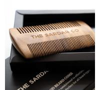 THE SARDAR CO Sandalwood Beard Comb - 100% Natural Wood - Dual-Sided Fine & Thick Teeth - Anti-Static & Snag-Free - Pocket-Sized Grooming Essential