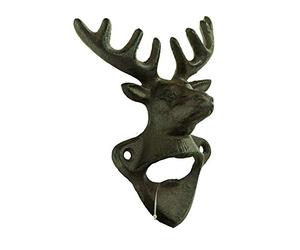 The Satchville Company Cast Iron Stag Wall Mounted Bottle Opener 13cm