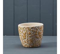 The Satchville Gift Company Yellow Leaf Pot D14cm
