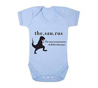 The.sau.rus Thesaurus Dinosaur Baby Grow Vest, 6-12 Months, Pastel Blue