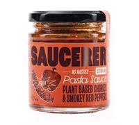 Plant-Based Chorizo and Smokey Red Peppers Pasta Sauce by The Saucerer 190g - Smokey, Gourmet, Stir-In Pasta Sauce with Soy - Serves Two - Made in the UK