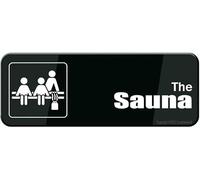 The Sauna With Symbols Acrylic Sign 10x3 Inch Staff Entry Notice Plaque Self Adhesive For Hotel Public Restroom Wall