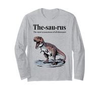 The Saurus Funny Grammar Dinosaur Long Sleeve T-Shirt