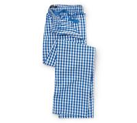 THE SAVILE ROW COMPANY LONDON Men's 100% Cotton Soft Pyjama Bottom Lounge Pants - Blue Gingham Check - Large