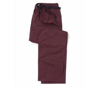 THE SAVILE ROW COMPANY LONDON Men's 100% Cotton Soft Pyjama Bottom Lounge Pants - Burgundy/Navy Print Foulard - Large