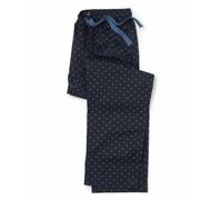 THE SAVILE ROW COMPANY LONDON Men's 100% Cotton Soft Pyjama Bottom Lounge Pants - Navy/Blue Cross Print - Small