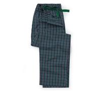 THE SAVILE ROW COMPANY LONDON Men's 100% Cotton Soft Pyjama Bottom Lounge Pants - Navy Green Window Check - XXL