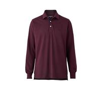 THE SAVILE ROW COMPANY LONDON Men's Classic Fit Cotton Pique Long Sleeve Polo Shirt - Burgundy - 3XL
