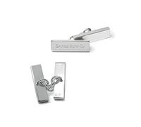 THE SAVILE ROW COMPANY LONDON Men's Genuine British Sterling Silver Rectangular Chain Cufflinks