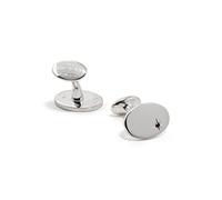 THE SAVILE ROW COMPANY LONDON Men's Genuine British Sterling Silver Ruby Oval Cufflinks
