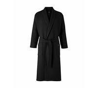 THE SAVILE ROW COMPANY LONDON Men's Lightweight Soft Cotton Waffle Kimono Bathrobe Dressing Gown - Black - Medium