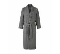 THE SAVILE ROW COMPANY LONDON Men's Lightweight Soft Cotton Waffle Kimono Bathrobe Dressing Gown - Charcoal Grey - X-Large