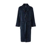 THE SAVILE ROW COMPANY LONDON Men's Lightweight Super Soft Warm Fleece Bath Robe Dressing Gown - Blue Multi Stripe - Extra Large