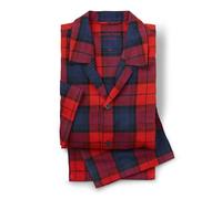 THE SAVILE ROW COMPANY LONDON Men's Luxury 100% Brushed Cotton Pyjamas - Red Window Check - Small