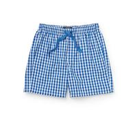 THE SAVILE ROW COMPANY LONDON Men's Luxury 100% Cotton Soft Pyjama Lounge Shorts - Blue Gingham Check - Small