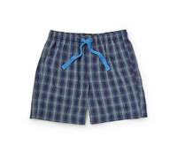 THE SAVILE ROW COMPANY LONDON Men's Luxury 100% Cotton Soft Pyjama Lounge Shorts - Blue Navy Check - X-Large