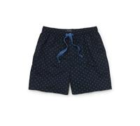 THE SAVILE ROW COMPANY LONDON Men's Luxury 100% Cotton Soft Pyjama Lounge Shorts - Navy/Blue Cross Print - XX-Large