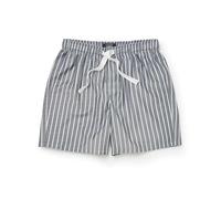 THE SAVILE ROW COMPANY LONDON Men's Luxury 100% Cotton Soft Pyjama Lounge Shorts - Navy White Striped - XX-Large
