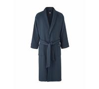 THE SAVILE ROW COMPANY LONDON Men's Luxury Cotton Waffle Bathrobe Dressing Gown With Terry Cotton Lining - Navy - Small