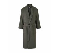 THE SAVILE ROW COMPANY LONDON Men's Luxury Cotton Waffle Bathrobe Dressing Gown With Terry Cotton Lining - Grey - Medium