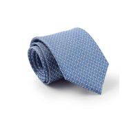 THE SAVILE ROW COMPANY LONDON Men's Luxury Silk Tie Necktie - Blue Circular Link Chain