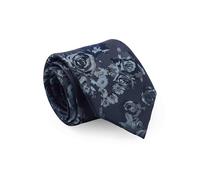 THE SAVILE ROW COMPANY LONDON Men's Luxury Silk Tie Necktie - Navy Blue Rose