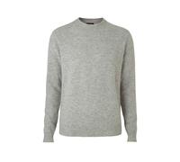 THE SAVILE ROW COMPANY LONDON Men's Merino Wool Cashmere Blend Crew Neck Jumper - Light Grey - XXL
