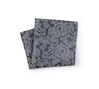 THE SAVILE ROW COMPANY LONDON Men's Silk Pocket Square Handkerchief - Navy Pale Blue Paisley