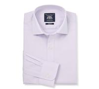 THE SAVILE ROW COMPANY LONDON Men's Slim Fit Cotton Twill Single Cuff Formal Shirt - Lilac - 15" Collar - Standard