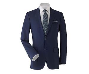 THE SAVILE ROW COMPANY LONDON Men's Tailored Fit Wool-Blend Suit Jacket, Navy, 44R