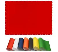THE SCALLOPED PLACEMATS - Disposable Scalloped Edges Color Table Mats - Great for Parties and Christmas Table Decorations - 10"x14" (Red) - 50 ct