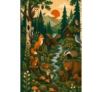 The Scandinavian Forest Friends: A Minimalist Lined Hardcover Journal Inspired by Scandinavian Design, Woodland Wildlife, Forest Animals, Folk Art, and Nature