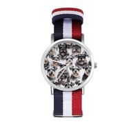 The Schnauzer Dogs with Happy Braided Strap Wrist Watches | Minimalist Three-Hand Wristwatch Quartz Watch for Men Women Gift