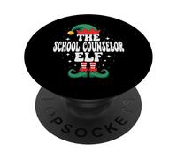 The School Counselor Elf Funny Christmas Matching Family PopSockets Adhesive PopGrip