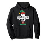 The School Librarian Elf Funny Christmas Matching Family Pullover Hoodie
