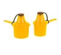 The Scoopie Supplement Container, Scoop, and Funnel System for Post Workout Protein Powder, Spill Proof Holder Dispenser, Gym and Shaker Bottle Accessory, PACK OF 2, ORANGE (60 cc 60 mL) (90 cc 90 mL)