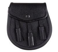 The Scotland Kilt Company Black Leather Day Sporran 4 Kilts Straps and Chains - Durable, Heavy Duty, Sturdy, Machine Washable Adjustable Waist Bag