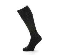 The Scotland Kilt Company Gents Kilt Scottish Wool Blend Hose Socks in Charcoal - Knitted, Ribbed, Comfortable Fit - Large 11-13