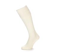 The Scotland Kilt Company Kids Soft Scottish Elastic 25% Wool Kilt Hose in Ecru - Ribbed, Comfortable Children's Long Stretchy Socks - 6-8.5 UK