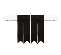 The Scotland Kilt Company Kilt Sock Flashes in Plain Black - Acrylic Wool Adjustable Durable Scottish Garters - One Size