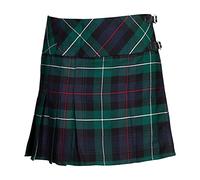 The Scotland Kilt Company Ladies 100% Polyviscose Billie Kilt in Mackenzie - 16” Length Adjustable Leather Straps - 8 UK