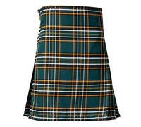 The Scotland Kilt Company Men's 8 Yard 100% Wool Scottish Kilt with Adjustable Leather Straps Modern Wear - Irish Heritage - 34-36”