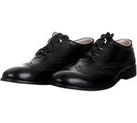 The Scotland Kilt Company Men's Ghillie Brogues Shoes in Black - Exclusive Traditional Scottish Leather Lace Ups with Rubber Man Made Sole - 8.5 UK