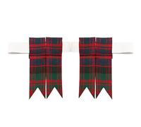 The Scotland Kilt Company Men's Kilt Sock Flashes in MacDonald - Polyviscose Wool - Adjustable Scottish Garters with Buckle Adjuster - One Size