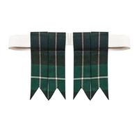 The Scotland Kilt Company Men's Kilt Sock Flashes in MacKenzie - Polyviscose Wool - Adjustable Scottish Garters with Buckle Adjuster - One Size