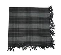 The Scotland Kilt Company Men's Scottish Fly Plaid in Grey Highlander - Tartan Polyviscose Lightweight Durable Shawl with Purled Fringe - 39” x 39”