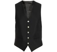 The Scotland Kilt Company Men's Scottish Premium Wedding Argyle 5 Button Waistcoat in Black - Smart Casual, Sleeveless Suit Vest - 40 Long